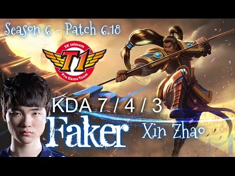 SKT T1 Faker XIN ZHAO vs EKKO Top - Patch 6.18 KR Ranked | League of Legends