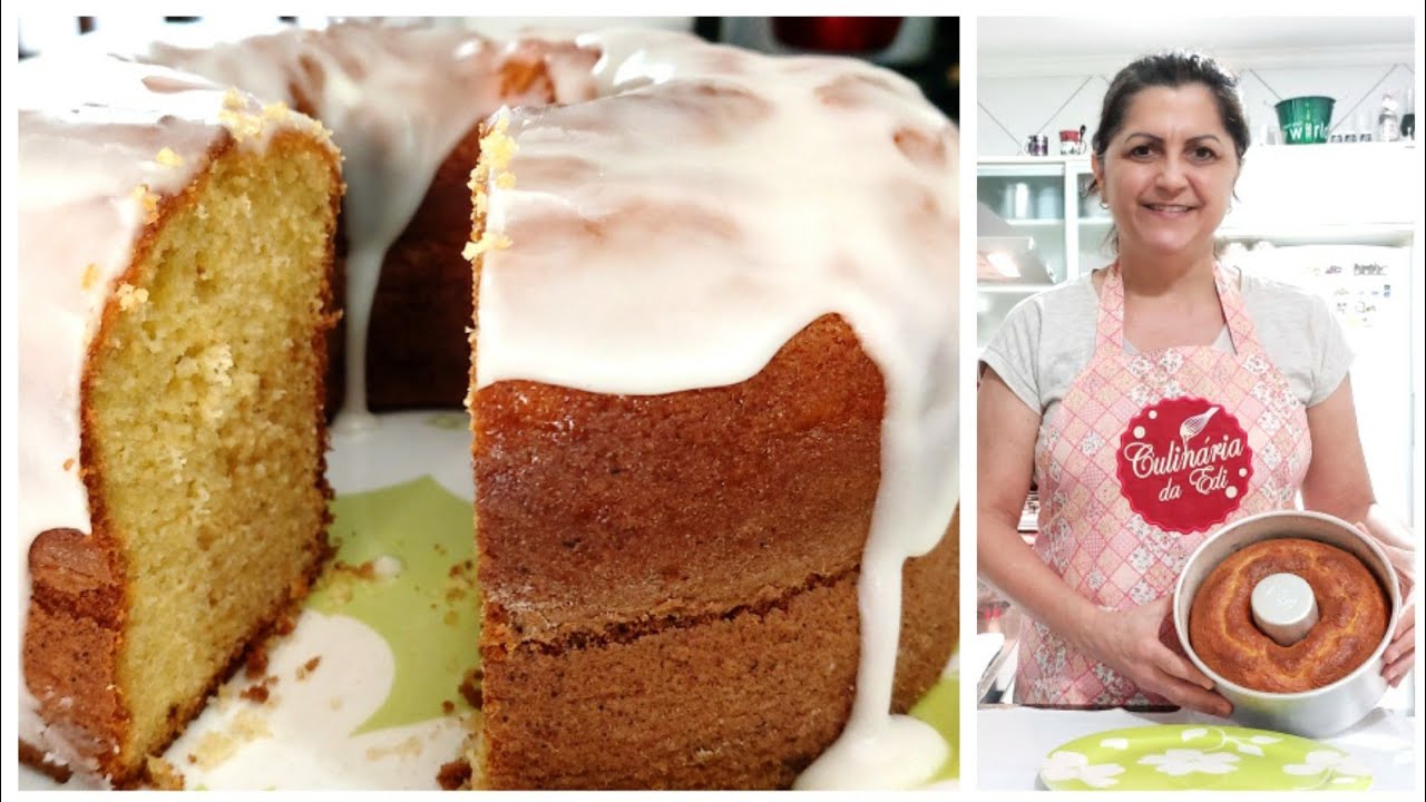 BOLO DE FUBÁ COM GLACÊ DE AÇÚCAR