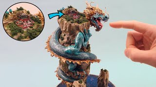 I made a massive dragon guarding a tiny temple