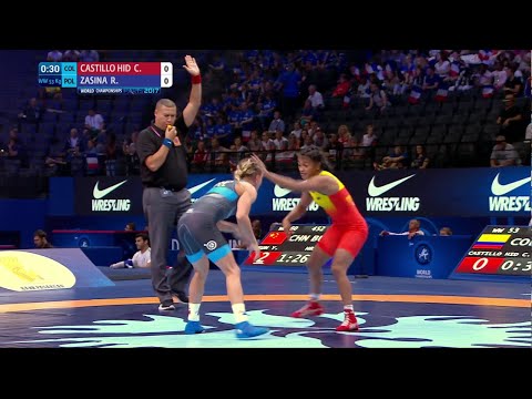 Qual. WW - 53 kg: R. ZASINA (POL) df. C. CASTILLO HID (COL) by VPO, 7-0