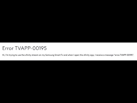 How To Fix Xfinity Comcast Error Tvapp 00195