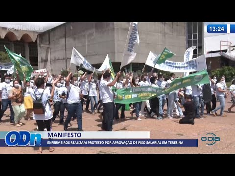 Enfermeiros realizam protesto por aprovação de piso salarial em Teresina 08 03 2022