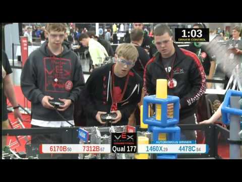 2015 VRC Tech Q177 - 6170B 7312B vs 1460X 4478C - 56 to 67 - VEX Worlds 2015 - Technology Division