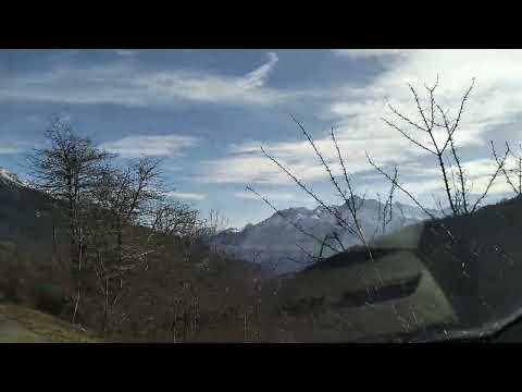 Driving from Etroubles towards Allein V, Aosta valley, Italy, 28/12/22