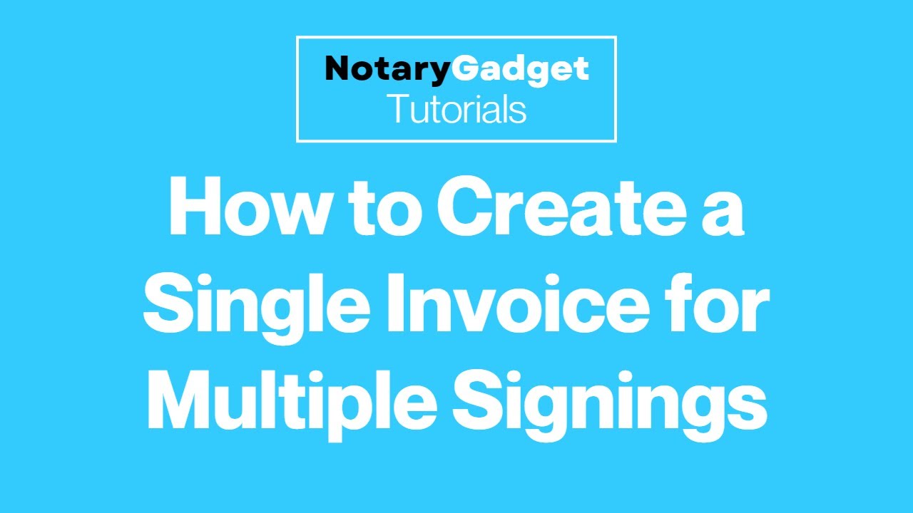 How to Create a Single Invoice for Multiple Signings