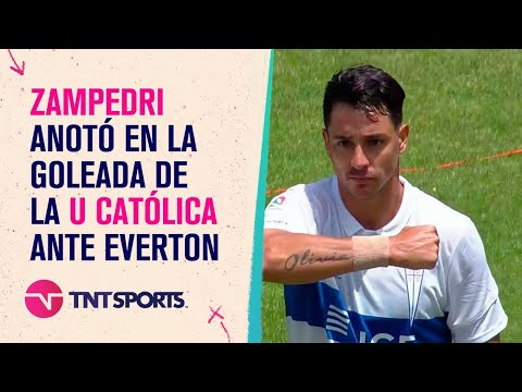 Fernando ZAMPEDRI la aguantó en el área y marcó en la GOLEADA de la U CATÓLICA ante EVERTON