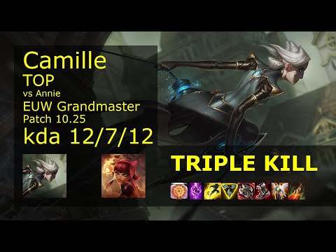 Camille Top vs Annie - EUW Grandmaster 12/7/12 Patch 10.25 Gameplay