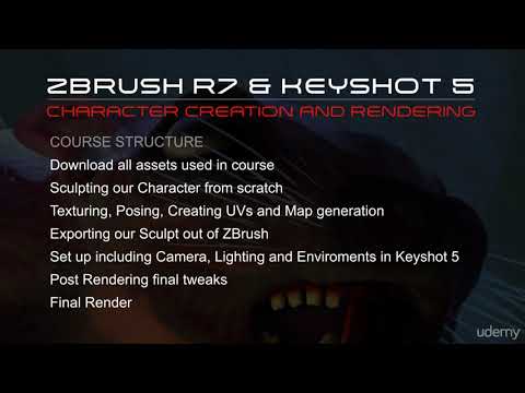 Character Creation with ZBrush r7 and rendering in Keyshot 5 - learn 3D & Animation