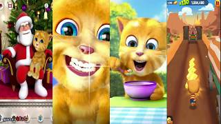 MY TALKING CAT GINGER and SANTA CLAUS | Talking Tom Gold Run Ginger gameplay