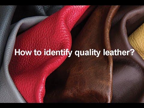 Part of a video titled How to identify quality leather-Furniture store in ... - YouTube