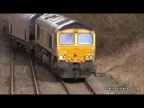 GBRf Class 66 No. 66739 on 4M37 Drax Aes - Liverpool Biomass Terminal on 30.3.18 - HD