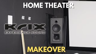Work Is Under Way! Installing Fabricamate and Krix Speakers. Home Theater DIY Makeover #7