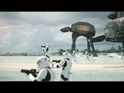 Star Wars Rogue One AT-AT fighters on Scarif