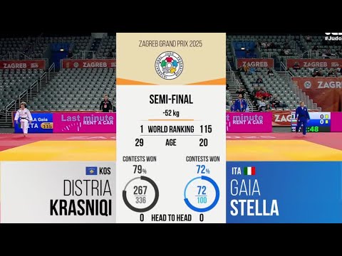Distria KRASNIQI VS Gaia STELLA Zagreb Grand Prix 2025 | SEMI-FINAL -52 kg