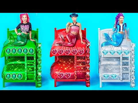Emerald vs Ruby vs Diamond Huntrix Mermaid Room Makeover! Kpop Demon Hunters IRL