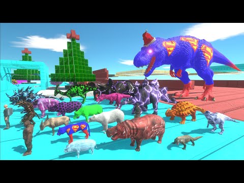 Escape from SUPERMAN SANTA T REX - Escape from Monster - Animal Revolt Battle Simulator