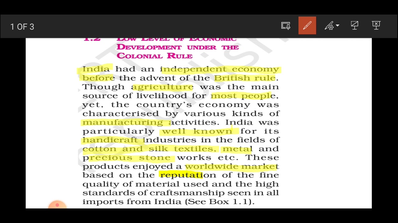 low level of economic development under the colonial rule || ncert || class 12 Indian economics