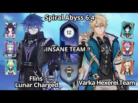 NEW !! C0 Flins Lunar Charged & C0 Varka Hexerei Team - Spiral Abyss Floor 12 Genshin Impact 6.4