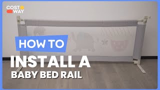 How to Install the 76.8 Inch Baby Bed Rail with Double Safety Child Lock | BS10026 #costway #howto