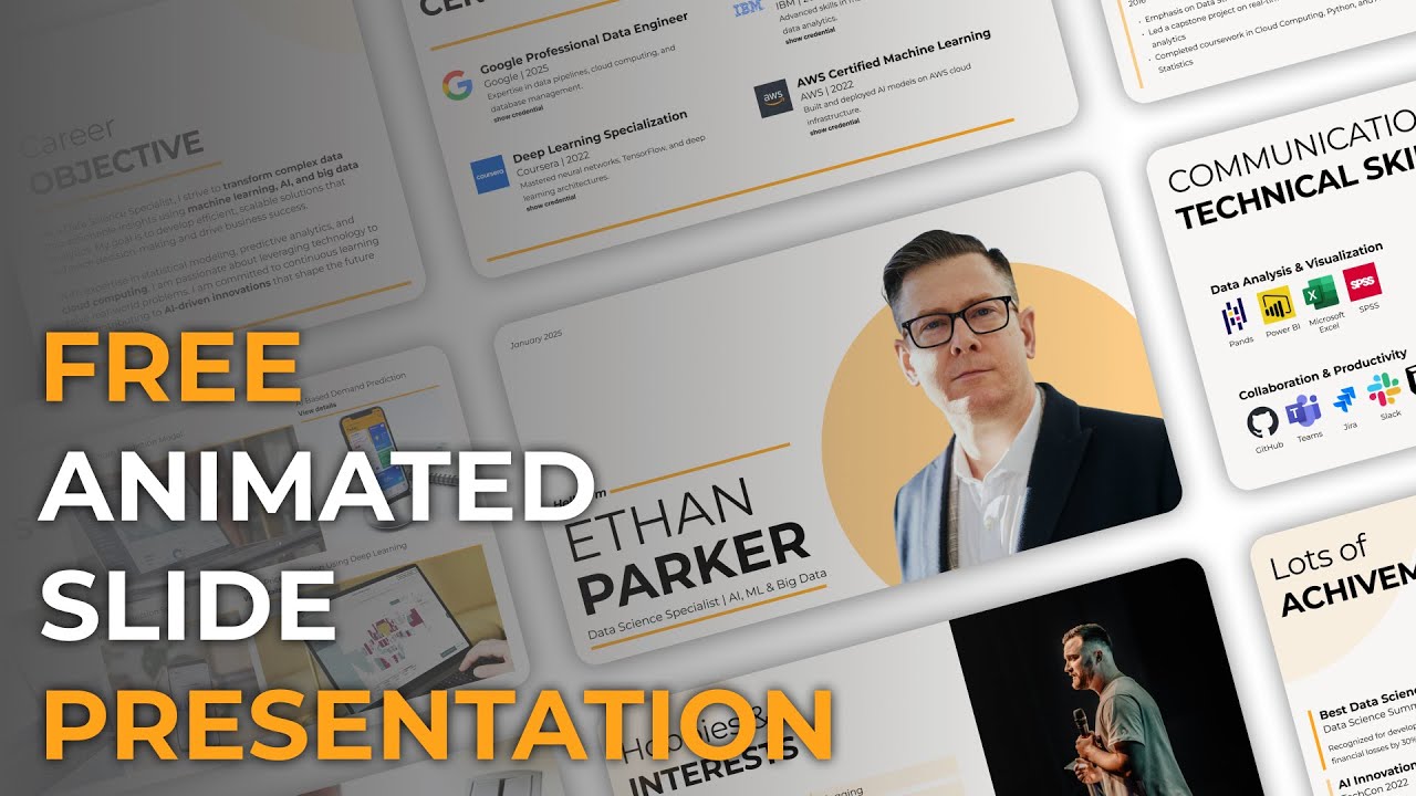 Free! Professional Resume Template | Presentation Slides | PowerPoint Figma Google Slides