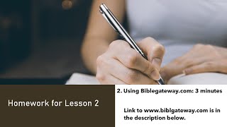 Lesson 2 - Homework #:2 Using Biblegateway.com
