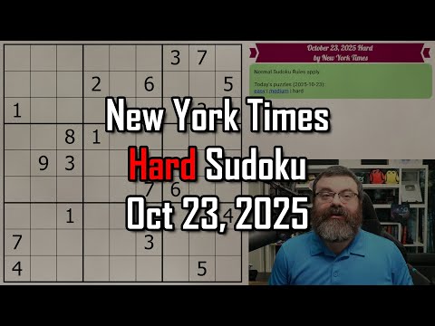 NYT Hard Sudoku Walkthrough | Oct 23, 2025