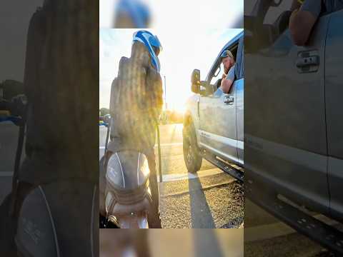 Angry truck driver confronts the wrong biker 🫥 @str_eetmenace