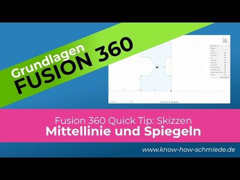 Mittellinie und Spiegeln in einer Skizze - Fusion 360 Quick Tip