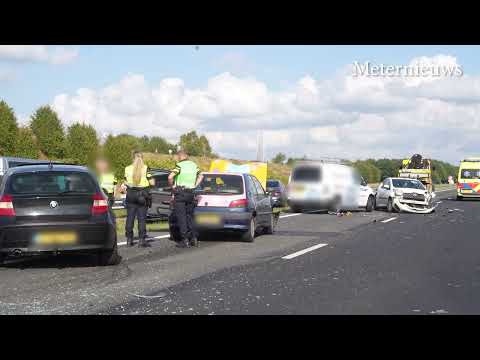 Twee ongevallen op de A28 bij Hoogeveen