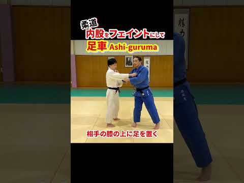 【内股を利用して投げる②】内股をフェイントに足車で投げる方法　#柔道 #judo #投技 #立技 #内股 #フェイント #足車 #shorts