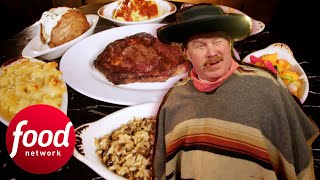 Casey Channels His Inner Cowboy To Battle This 4 LB Food Challenge | Man V Food