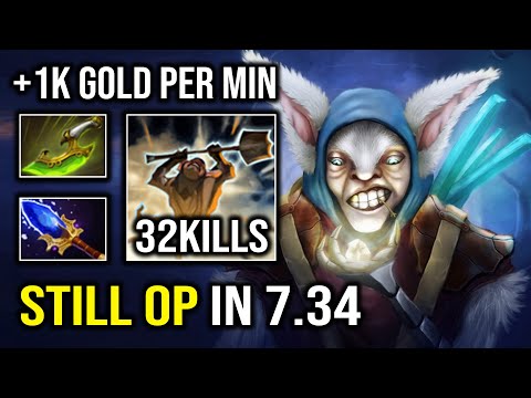 Even After 7.34 Nerf Meepo Still OP 1 Shot Digging Burst DPS +1K Gold Per Min Dota 2