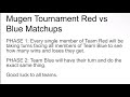 Mugen Tournament Red Vs Blue Matchups