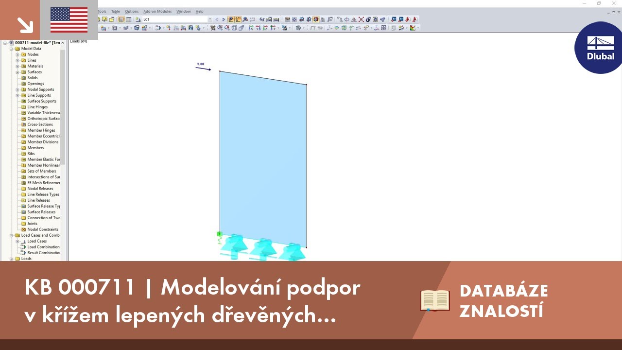 KB 000711 | Modelování podpor v křížem lepených dřevěných konstrukcích