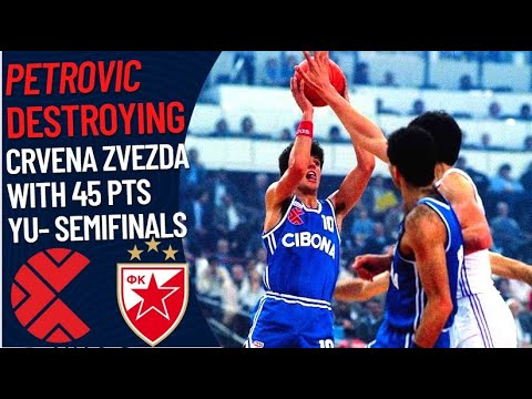 Drazen Petrovic 45 pts VS Crvena Zvezda | YU Semi-Finals 1987