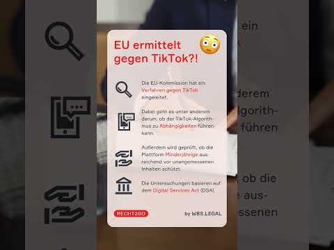 Deshalb ermittelt die EU jetzt gegen TikTok! 😲 | WBS.LEGAL #shorts