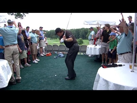 Phil Mickelson's shot from hospitality area at Barclays - longer version