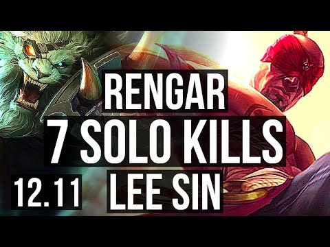 RENGAR vs LEE (JNG) | 15/1/11, 7 solo kills, 1.8M mastery, Legendary | KR Diamond | 12.11