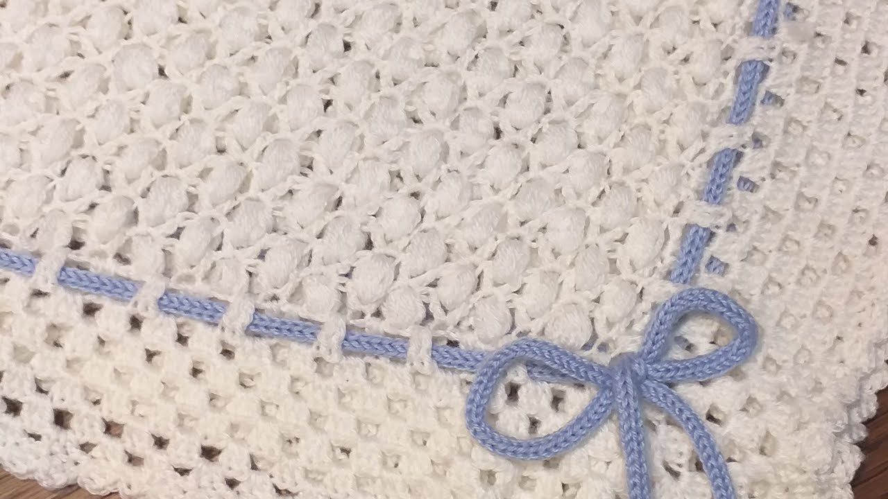 copertina nocciolina all'uncinetto///scialle neonati