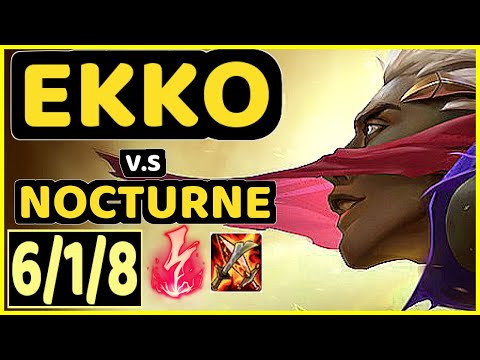 FREIRE (EKKO) vs NOCTURNE - 6/1/8 KDA JUNGLE GAMEPLAY - BR Ranked GRANDMASTER