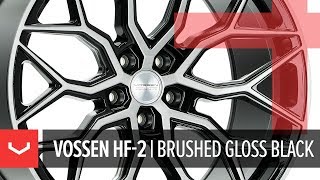 20 Inch Vossen HF-2 Concave Brushed Gloss Black Alloy Wheels