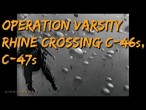Operation Varsity Rhine Crossing, C-46 crash, German Convoy, C-47 National Archives Airailimages