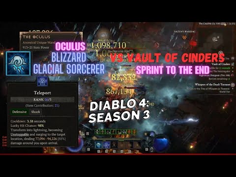 Diablo 4 Season 3 Sorcerer Oculus Speed Run Tier 100 Sprint To The End