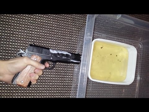 Paper M1911 ballistic gel test #1