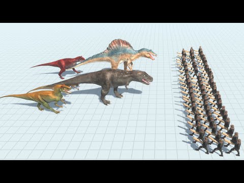 CARNIVORE DINOS vs ARMIES - Animal Revolt Battle Simulator