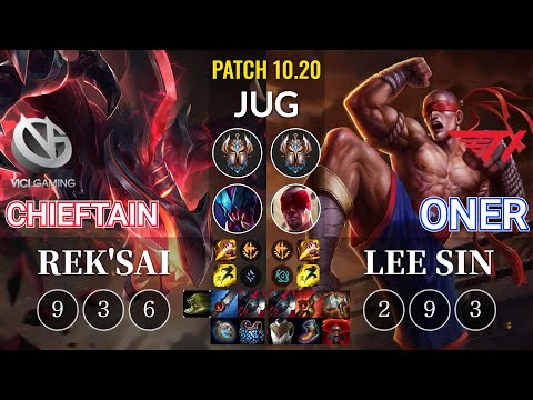 VG Chieftain Rek'Sai vs T1 Oner Lee Sin Jungle - KR Patch 10.20