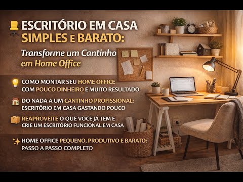 🪑 Escritório em Casa Simples e Barato: Transforme um Cantinho em Home Office” 🪑Criativo e Econômico!