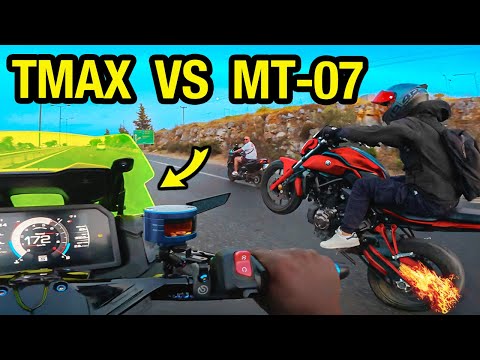 TMAX 560 TURBO vs MT-07… And This Happened