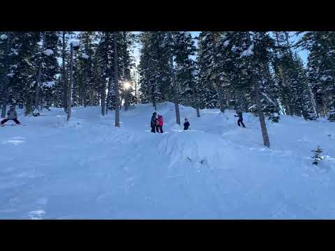 Me going off a little cliff at Beaver Mountain