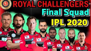 IPL 2020 Royal Challengers Bangalore Full Squad | RCB Final Squad 2020 | RCB Players list IPL 2020